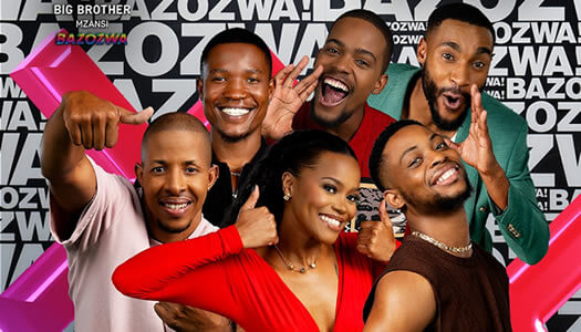 Week nominated housemates of Big Brother Mzansi Season 6 (L to R): Lawredo, Tumi the Barber, Neliswa, The Don, Ofentse, and Que