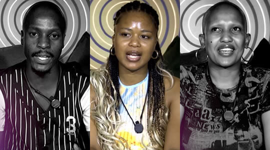 Mshefane, Buhle B, and Kokii – the evicted housemates in Week 4 of Big Brother Mzansi Season 6 Bazozwa